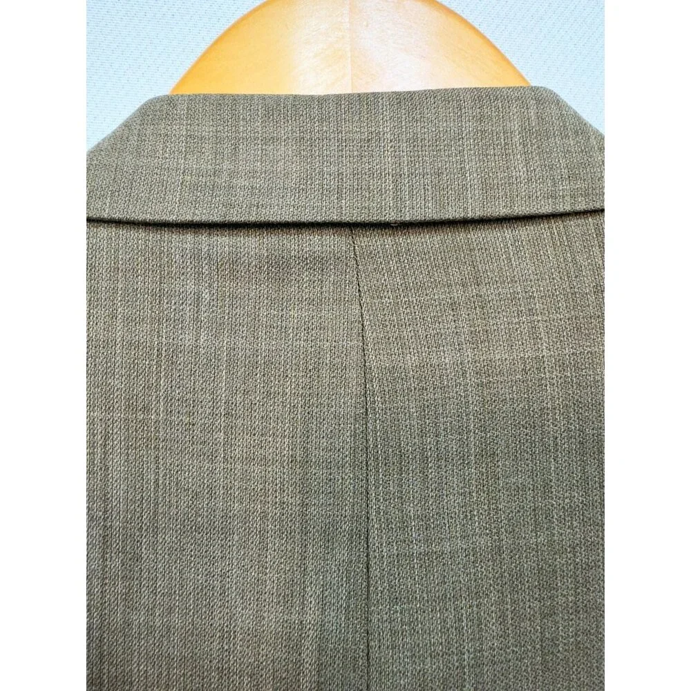 Bachrach Mens Wool Blazer 44R Tan Three-Button Suit Jacket Made In Italy